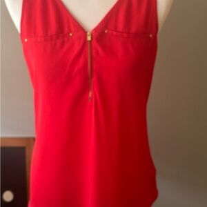 Express Red V-Neck Tank Top